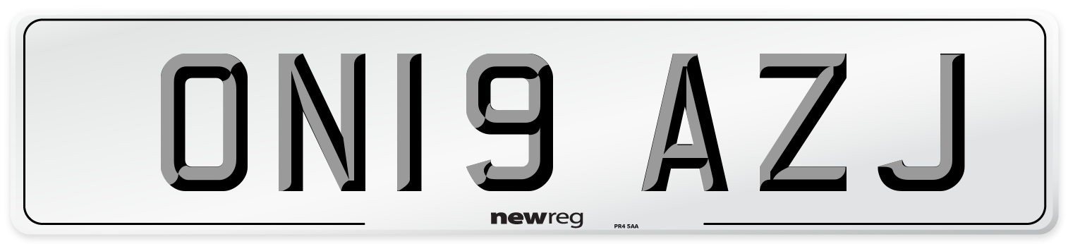 ON19 AZJ Number Plate from New Reg